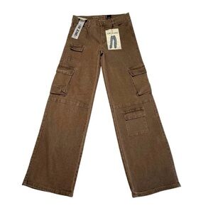 VIP Jeans Brown Cargo Pants Women Size 7 and 9 available Wide Leg  NWT Vintage